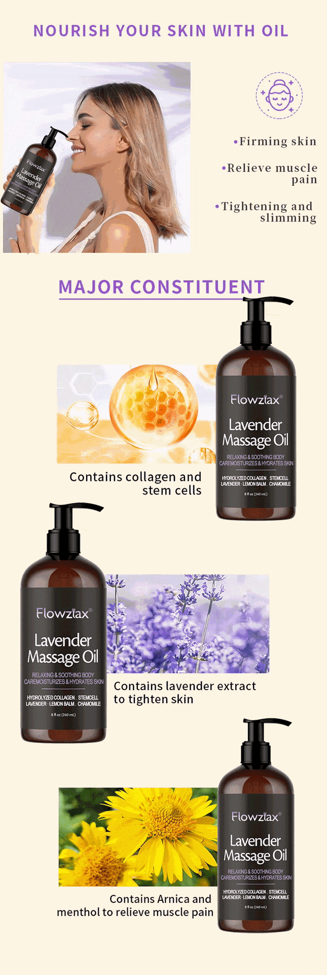 Lavender massage oil - 240ml