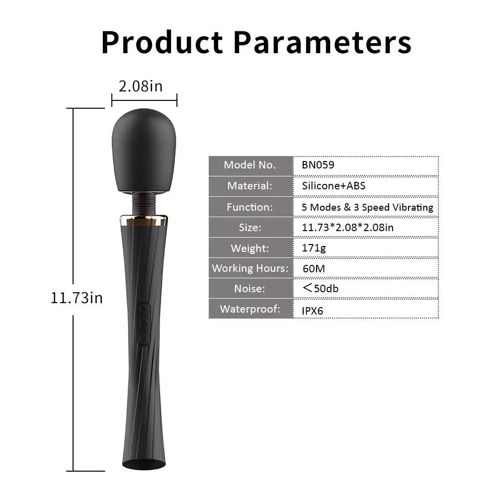 High-Power intense vibrations Cordless Wand Vibrator for Women, Quiet & Waterproof sex toy.