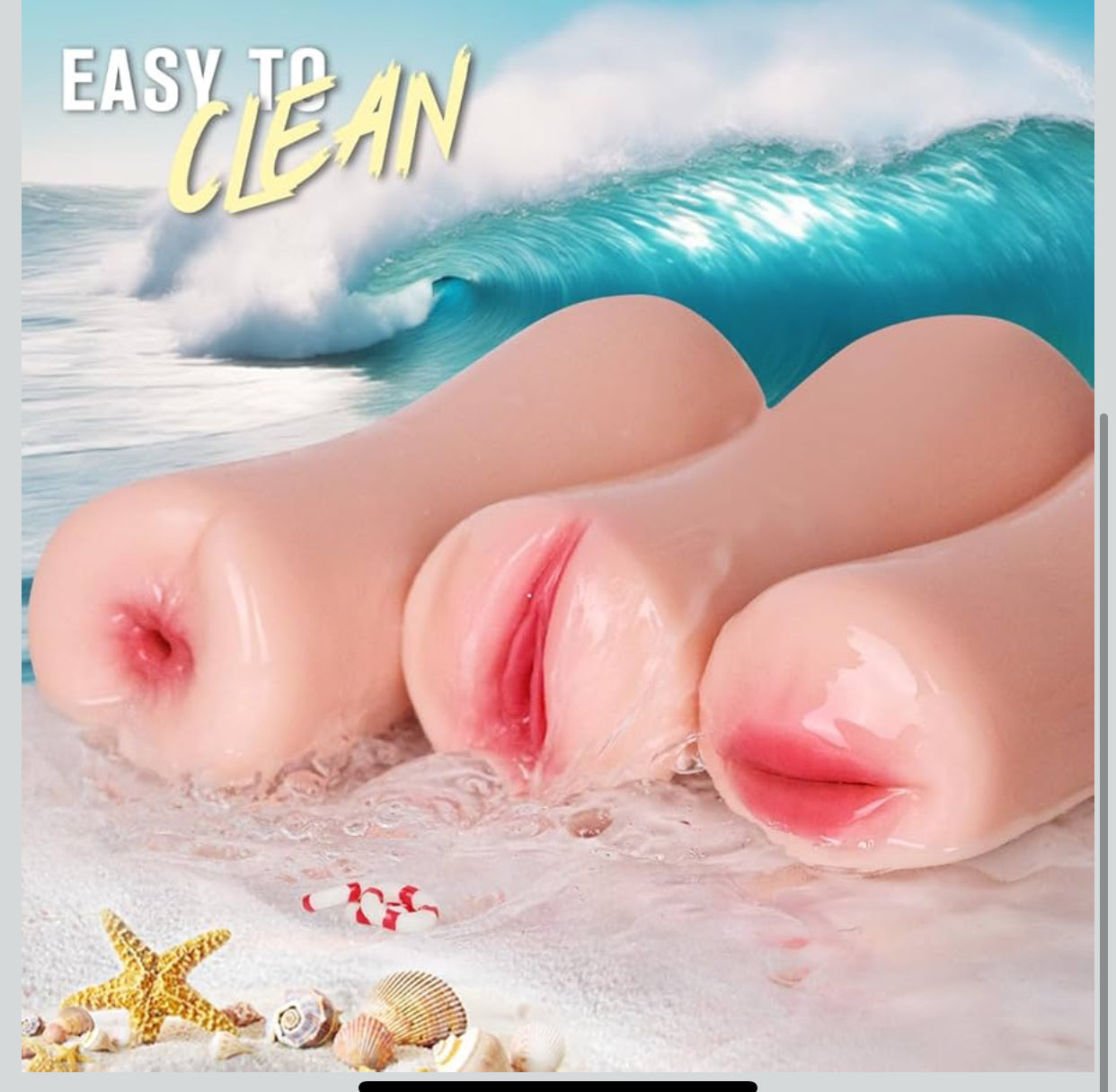 Pack of 3 Pocket toys for Men, Realistic Mouth , & Anal Stroker & Vagina Toy, Soft Silicone