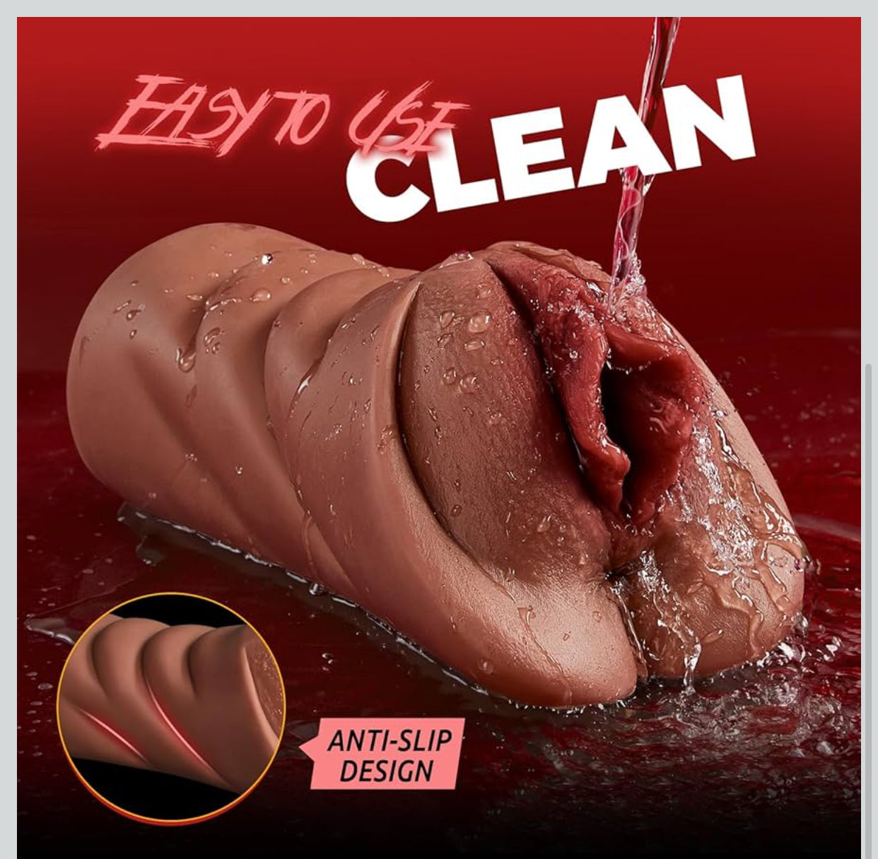 Realistic Pussy, tight Anus Thick Labia Masturbators Sex Toy with 5D Deep Vagina.