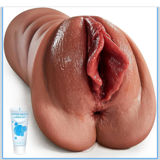 Realistic Pussy, tight Anus Thick Labia Masturbators Sex Toy with 5D Deep Vagina.