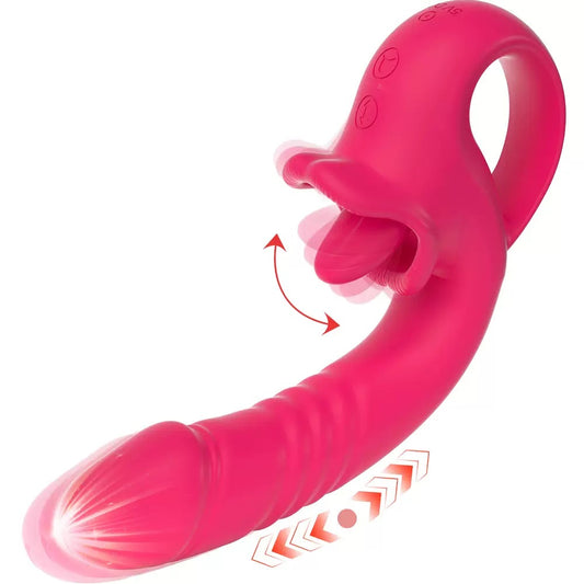 Vibrator Dildo Sex Toys for Women  with Thrusting G Spot & 10 Sucking Modes for Clitoral Nipple Stimulation